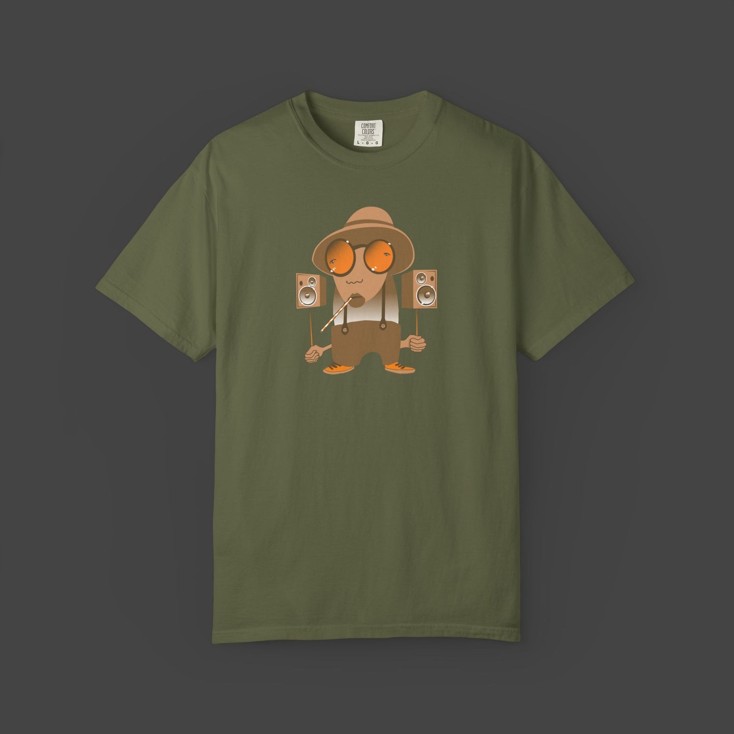 Southern Intonation” unisex T-shirt by Jarrod Eastman featuring stacked hip hop speaker boxes in a bold, surreal design.