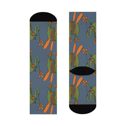 Flying Elephant Crew Socks – Funky Imagination by Jarrod Eastman